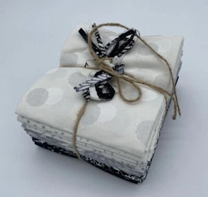 BERNINA 15 Fat Quarters Black White Gray 18 x 22”Cotton Quilting Fabric NEW - Picture 1 of 6