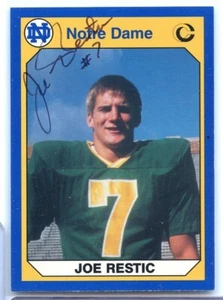 Joe Restic signed Autogramm Auto 1990 NOTRE DAME IRISH Karte #27 - Bild 1 von 1