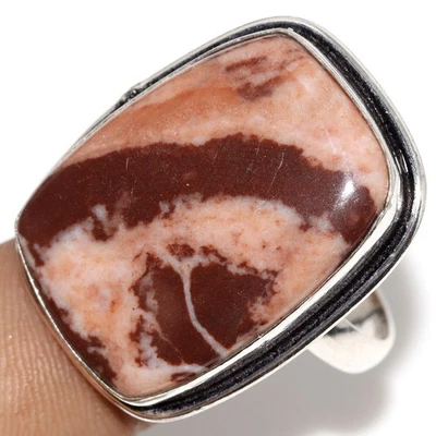 Coconut Jasper 925 Silver Plated Gemstone Ring US 11 Handcrafted Gift JW - Image 1 of 3