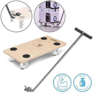 STAHLWERK Rollwagen mit Handgriff bis 250 kg 58x29 cm Rollbrett Transportroller - Bild 1 von 4