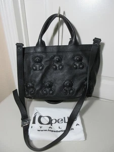 BOLSO DE MANO I O'PELLE OSOS DE PELUCHE EN RELIEVE TALLA PEQUEÑA NEGRO NUEVO CON ETIQUETAS - Imagen 1 de 10