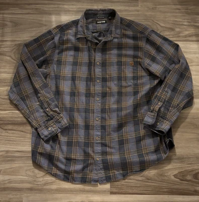 Solaris Men's 2XB Flannel Shirt Activewear Blue Brown Hiking Outdoors EUC - Image 1 of 4