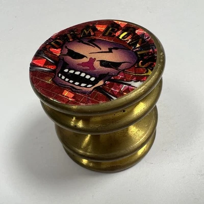 POG Dem Bones Skull  Brass Slammer Thick 90's. 1.25 Inch - Image 1 of 4