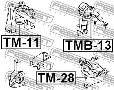 FEBEST 2001-2008 Toyota Corolla Rear Engine Mount Bushing TMB-13 - Image 1 of 2