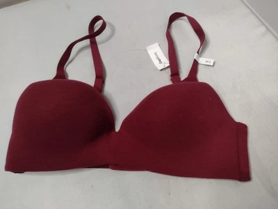 全新带标签 Gap Body Breathe 无线文胸 Bralette 34C 栗色无钢圈填充 ZZ — 第 1/3 张图片