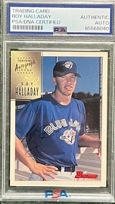 1997 Bowman Certified Ink Autographs Roy Halladay Rookie Auto Blue Jays PSA DNA - Image 1 of 2