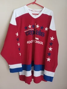 Vintage NHL Washington Capitals Hockey School Jersey Adult Size Large Red Rare - Picture 1 of 9