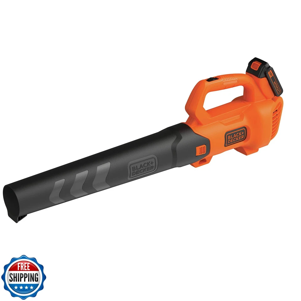Soprador de folhas sem fio BLACK+DECKER 20V MAX com bateria e carregador, poderoso  - Imagem 1 de 4
