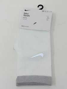 Nike Spark Lightweight Crew Running Socks Dri Fit White Mens L Shoe Sz. 10-11.5 - Picture 1 of 3