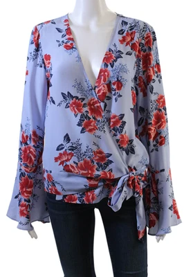 Top envolvente floral azul Parker para mujer talla M Foto 1 de 4