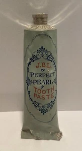 RARE Vintage JBL Perfect Pearl Toothpaste Filled Tube Lynas & Son Logansport,IN - Picture 1 of 9