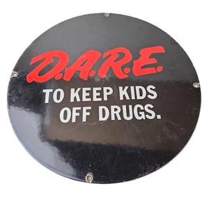 Vintage DARE Sign - Porcelain General Store Drugs Gas Pump Plate Sign - Picture 1 of 14