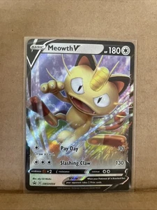 Meowth V SWSH004 Sword & Shield Ultra Rare Holo Promo Pokemon Card - Picture 1 of 12