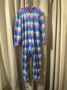 FORTNITE Hooded Pajamas Lama  Size 8 One Piece Zip Cuddle Team Leader Epic - Picture 1 of 8