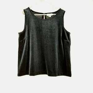 Vineyard Vines Women's Sleeveless Top Size L Jet Black Velvet Tank Career Shirt - Picture 1 of 4