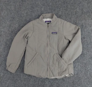 Patagonia Jacket Coat Kids Boy Girls 7/8 Gray Quilted Bomber Shacket Full Zip - Picture 1 of 15