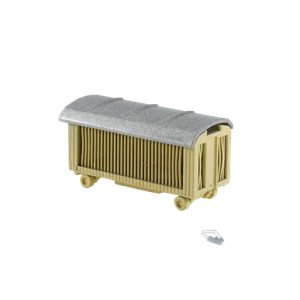 Spur N Zirkus Gehege Wagen lang beige, mehrfarbig lackiert, Dach abnehmbar - Bild 1 von 5