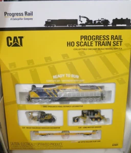 Caterpillar CAT Progress Rail HO Train Set Walthers / Diecast Master #87001 new - Picture 1 of 10