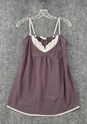 Victoria’s Secret Y2K Babydoll Lencería Transparente Top Púrpura Encaje Boho Mediano Foto 1 de 4