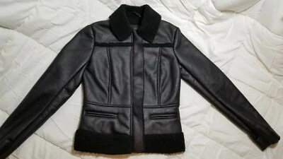 Ann Taylor NUEVO CON ETIQUETAS Cuero/Piel Sintética Negro - XS - (¡ver fotos!)  Foto 1 de 4