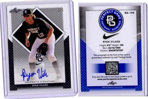 2016 Leaf Perfect Game BLACK Ryan Vilade Auto REAL #1/1 Rockies #5 prospect - Picture 1 of 1