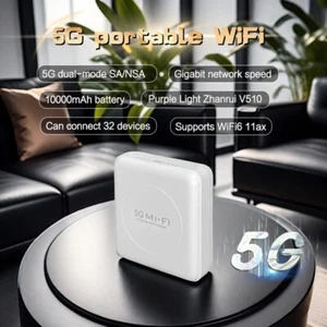 5G Portable MIFI Dual Band Gigabit WiFi 6 Stecker SIM Karte Router, Router, Power Ba - Bild 1 von 10