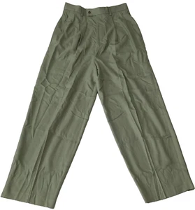 Asos Design Pleated Dress Pants Unisex Adult Size 34X34 Green Super High Waist - Picture 1 of 15