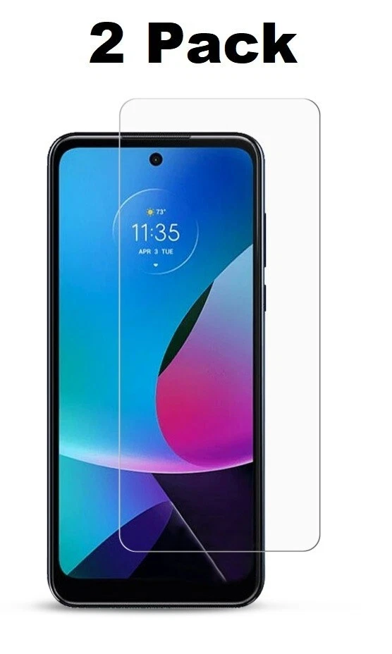 2 Pack Tempered Glass Protector Bubble Free Compatible for Moto G Play 2023 - Image 1 of 1