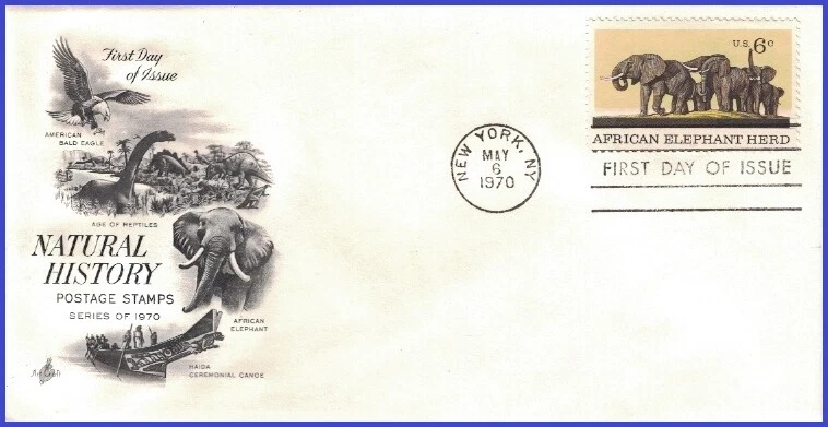 USA3 #1388 U/A ARTCRAFT FDC   African Elephant - Image 1 of 1