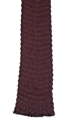Vtg Wembley Mens Knit Neck Tie Square End Maroon Skinny 1980s Hip Geek 1105 - Image 1 of 4
