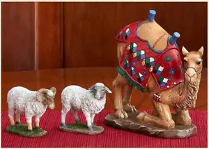 Kneeling Camel and Two Awassi Sheep - for 7 Inch Real Life Nativity - Picture 1 of 6