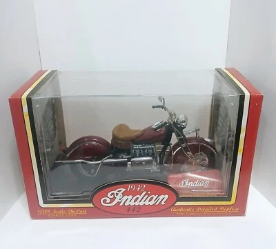 1996 Tootsie Toys 1/10 diecast 1942 INDIAN 442 Motorcycle Red Burgundy NIB. Read - Image 1 of 4
