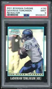 LaDainian Tomlinson Rookie Card 2001 Bowman Chrome Refractor #190 PSA 9 - Picture 1 of 2