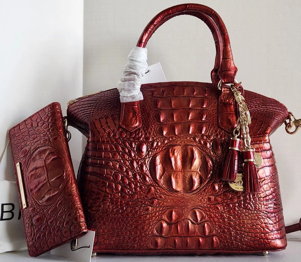 Brahmin Duxbury Women's Satchel/Top Handle Bag, Medium - Chili Melbourne