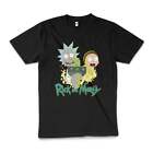 Rick And Morty Portal Gun Funny Cartoon Cotton T-Shirt Unisex Tee Black