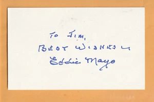 Eddie Mayo Detroit Tigers AUTO Signed 3x5 Card New York Giants Boston Braves - Picture 1 of 2