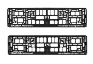 2x Original Skoda Motorsport Kennzeichenhalter Nummerschildhalter Halterung - Bild 1 von 1