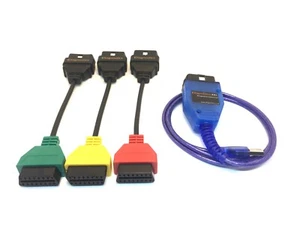 IDIAGNOSTICS Fiat Alfa DIAGNOSTIC LEAD CABLE KKL + 3 adapter cable UK NEW MULTIECUSCAN UK