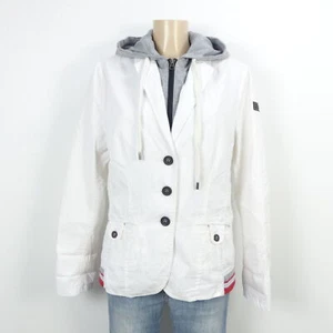 SOCCX Jacke Blazer Double Face Weiß Grau Kapuze Gr.XL 40 - Bild 1 von 4