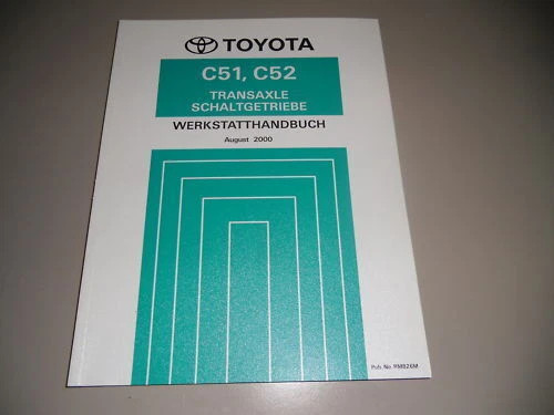 Manual de Taller Toyota Corolla Transaxle Caja de Cambios C51/C52 Stand 08/2000 - Imagen 1 de 1