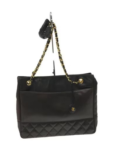 Autentica borsa a tracolla Chanel Matelasse catena marchio CoCo pelle nera donna