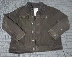 Aeropostale Mens Corduroy Trucker Jacket Faux Sherpa Lined Button Front Size XXL - Picture 1 of 20