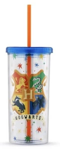 Harry Potter Hogwarts Crest 20oz Acrylic Travel Tumbler Cold Boba Coffee Tea Cup - Picture 1 of 3