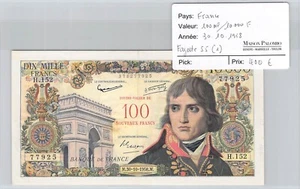 BILLET FRANCE - 100 NF / 10000 FRANCS - 30.10.1958 - FAYETTE 55(1) - N°77925 - Imagen 1 de 2