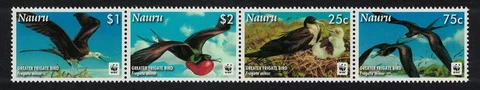 Nauru WWF Greater Frigate Bird Strip of 4v 2008 MNH SG#681-684 MI#690-693 Cover