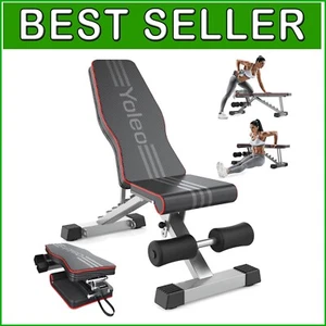 Portable Adjustable Weight Bench with Heavy-Duty Steel Frame for Home Workouts - Picture 1 of 8