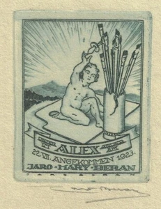 JARO BERAN: Geburtsanzeige für Alex Beran, 1923 - Foto 1 di 2