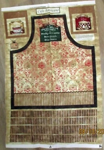 1 Wonderful "Cafe Americano Adult Apron" Sewing Fabric Panel - Picture 1 of 1
