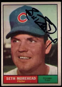 1961 Topps #107 Seth Morehead AUTOGRAPHED SIGNED Chicago Cubs - Picture 1 of 2