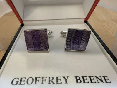 Geoffrey Beene Purple Cufflinks Brand New in Box - Image 1 of 2